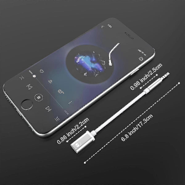 3,5 mm Han til Type C Hun Audiokabel, Analog Audio Jack Hovedtelefon Audio Adapter til MP3 Afspiller