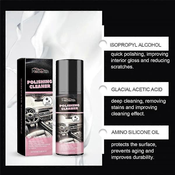 Bilinteriørrens - 100 ml bilinteriørrens, kjøretøyinteriørpolish