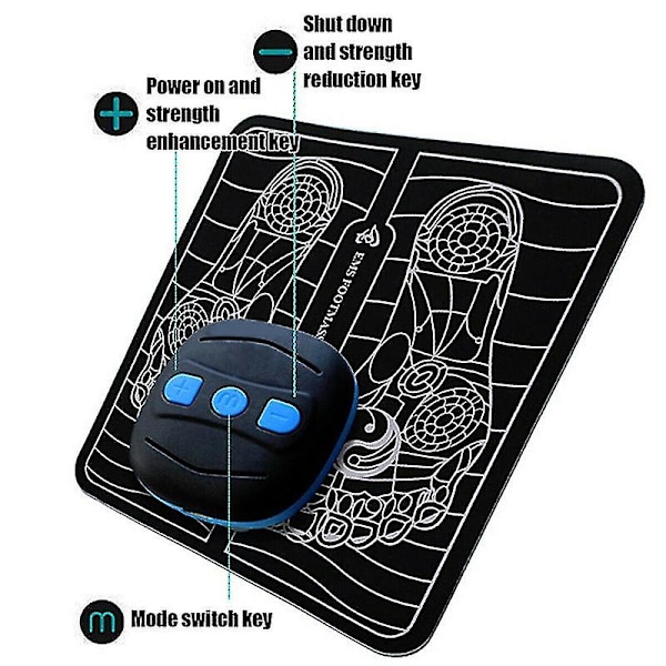 Ems Elektrisk Fotmassasjematte Display Style Feet Acupoint Massasje Pad Feet Leg Blodsirkulasjonsforsterker