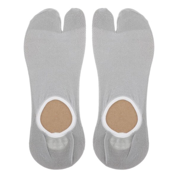 2x1 Par Mannlige Split 2 Tå Flip Flop Sokker Tabi Sokker Sports Ankelsokker Lett Grå