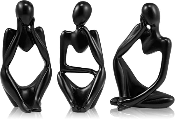 Nordisk Tenker Statue Sett, 3-delt Abstrakt Tenker Statue Sett