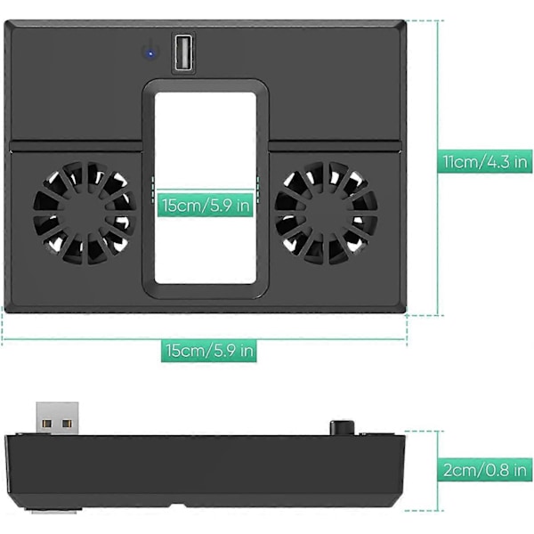 ox Series X Spilkonsoll Kompatibel Blæser, USB Køler med 1 USB Hub, Kompatibel Dobbelt Blæser Bagblæser