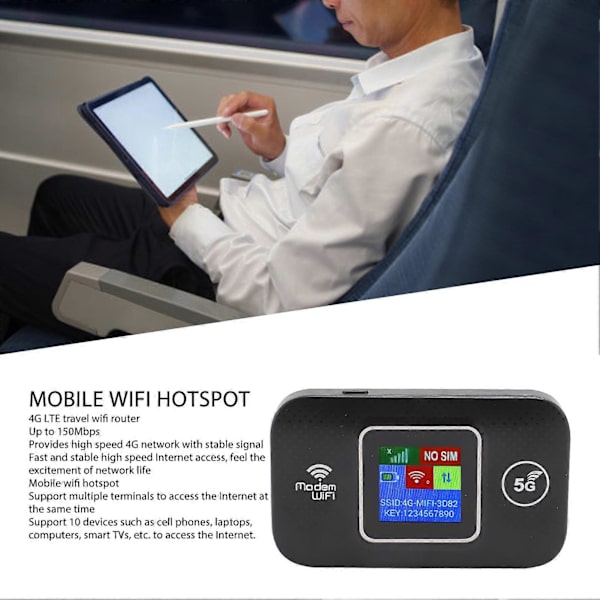 4G LTE Mobil WiFi Hotspot med SIM-kort Slot til Asiatisk Farveskærm Bærbar WiFi Router Trådløs Internet Router Enheder
