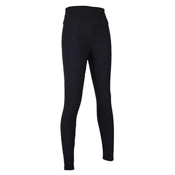 Yogabyxor för kvinnor, hög midja, magkontroll, rumplyft, svarta, XL