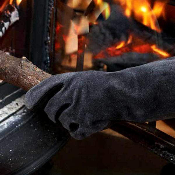 Lær Forge Sveisehanske for Grill, Ovn, Grill, Peis Varmeisolasjon