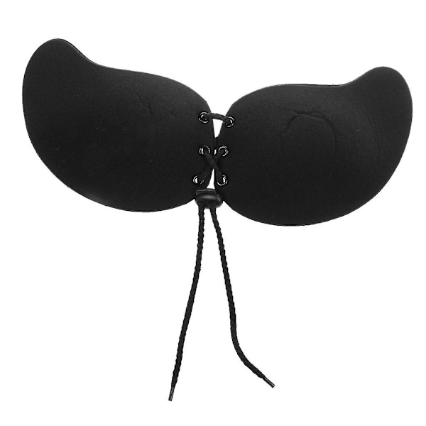 Silikonlim-stick Push Up Strapless Usynlig Ryggløs BH C Svart