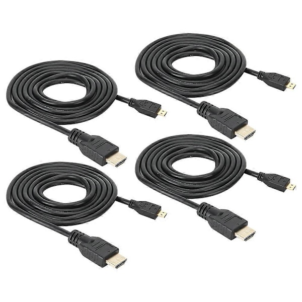 4 kpl Micro HDMI - HDMI -kaapelia 1,5 metriä HD-videolankaa Raspberry Pi 4B:lle