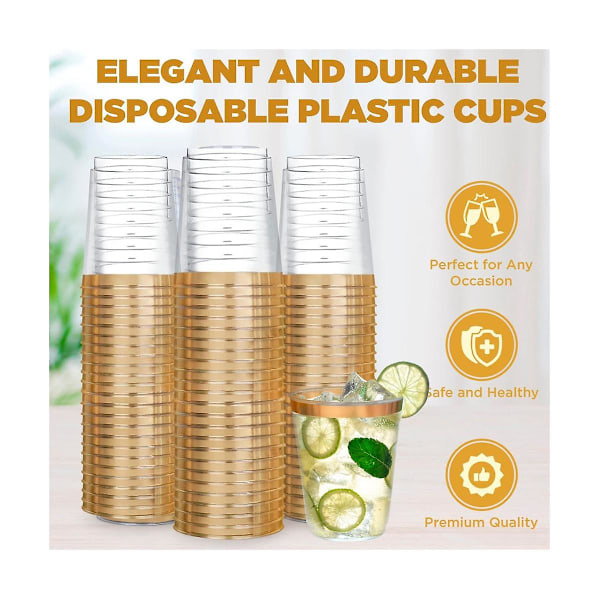 50 stk. Plastik Vinglas Klar Engangs Vinglas, Plastik Vinglas, Klar Engangs Glas