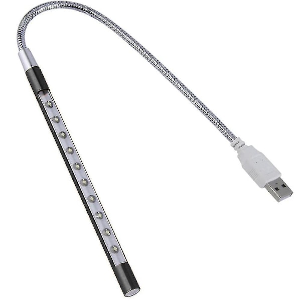 Led Usb Lys Natlampe Lys Til Laptop Tastatur Lys Svanehals Lys Computer Lys Stick Dæmpbar Berøringskontakt (sort)