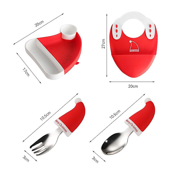 5-pack/6-pack Julhatt Småbarns Tallriksset Släppresistent Småbarns Porslin för Pojkar och Flickor