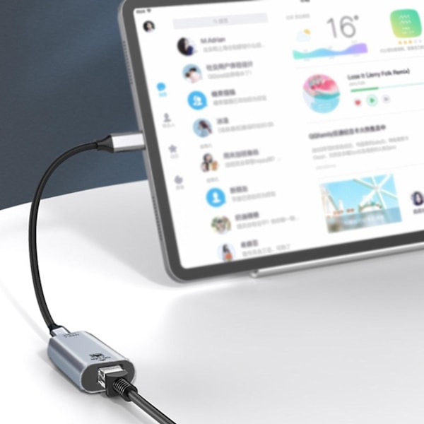 USB-C Ethernet-sovitin USB-C Type-C RJ45 LAN-sovitin Macbookille ja Android-laitteille