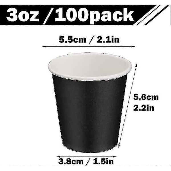 [100-pack] 3 Oz Pappersmuggar, Engångsbägare för Badrum, Små Munsköljkopp, Mini Espresso-Koppar, 3oz Engångspapperskopp för Fest, Picknick, Kontor, An