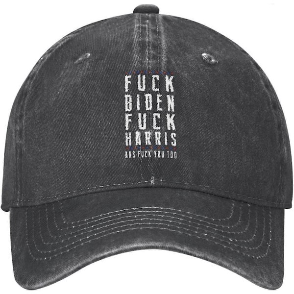 nx5037 Fuck Harris og Fuck Joe Biden Baseball Cap Åndbar Justerbar Sportskasket, Unisex Spids Kasket til Mænd Kvinder bz-537 nh5037oo