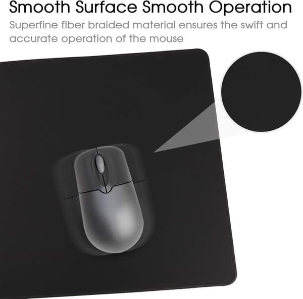 Musematte/Stor musematte 600x300x3 mm | Skrivebordsmatte/Gamingmusematte | Forbedrer presisjon og hastighet (svart)
