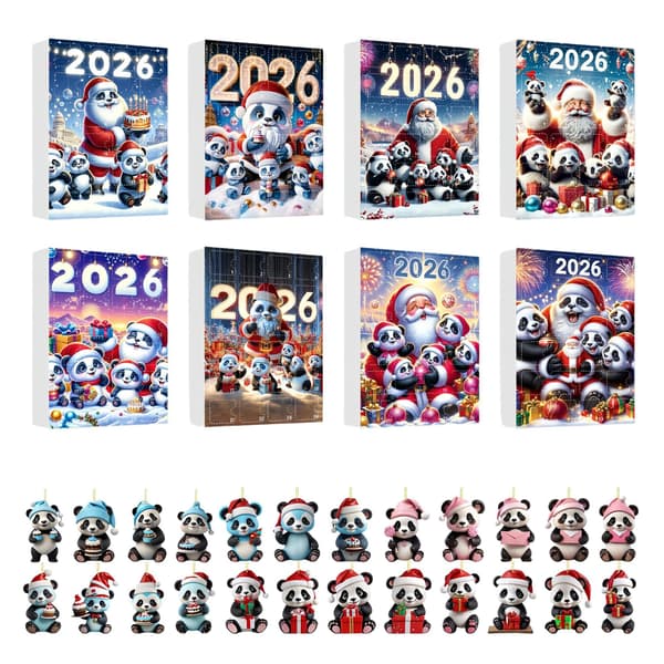 2026 Julekalender Blind Box: Nyttårs Panda Sjarm Blind Box - Julekalender