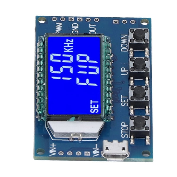 PWM-puls, fyrkantig vågsignalgeneratormodul med LCD-display, justerbar frekvens