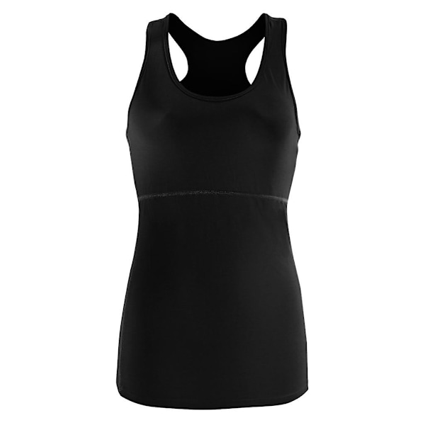 Sportvest for kvinner Yoga Fitness Løping T-skjorte Topp Svart Xl