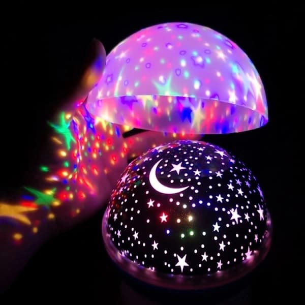 Natlampe til børn / Projektor - Lampe med stjerner Pink