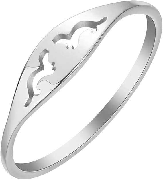 Odderring, dame-/pigestil, rustfrit stål, enkelt design, en perfekt gave til kæledyrselskere.