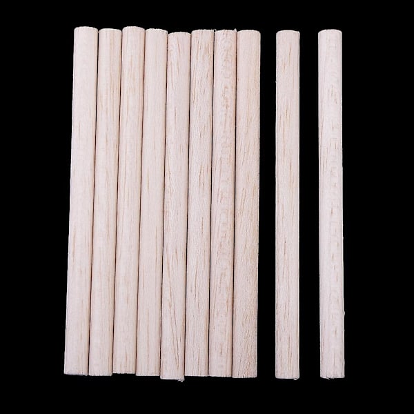 3x10 Stykker Runde Balsatræpinde Ubehandlet Træhåndværk Pinde Døvstang 120mm