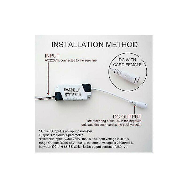 2x LED-driver, 1-3W transformer til LED-loftlampe, LED-panel strømforsyning, DC-stik til LED-loftlampe (1-3W)-YuJia