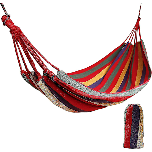 Hammock Swing For Travel Camping, 1 Person Large 190 * 80cm/ Breathable Cotton/load 150kg Single Bed Swing In Beach, Patio, Porch, Hanging Garden best