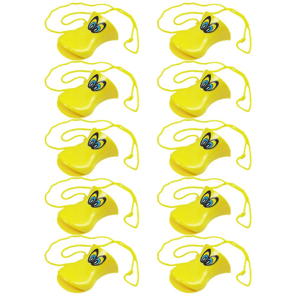 10 st Duck Bill formad visselpipa barn visselleksak tecknad visselpipa Musikinstrumentleksak Yellow 7.50X5.10X2.60CM