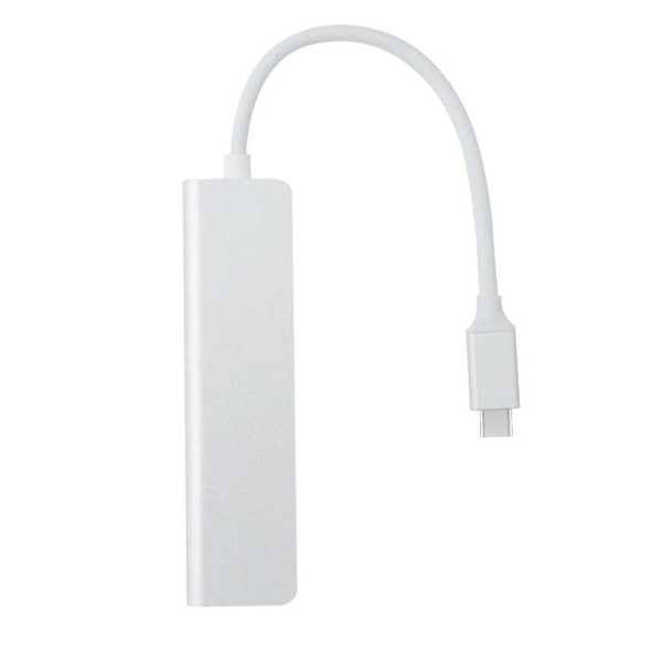 Type-C - 3-port USB3.0 HDMI-keskitin, tukee 4K, hopea