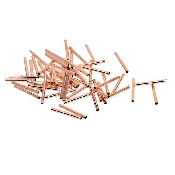 3x50x 20x2mm Glatta Långa Raka Rörpärlor Smyckestillverkning Roséguld