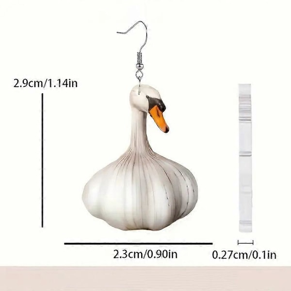 Sjove Hvidløgsand And Øreringe Kvinder Ferie Dyr Øreringe garlic duck earrings b