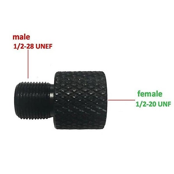 Gängad Adapter för Pipände Hona 1/2-20 UNF till Hane 1/2-28 UNEF Stål~0018