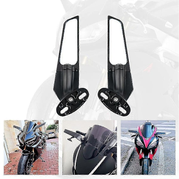 Speglar för Kawasaki Zx10r Zx9r Zx7r Zx6r Zx636 Zx12r Zx14r Motorcykel Modifierad Vindvinge Justerbar Rotationsbackspegel