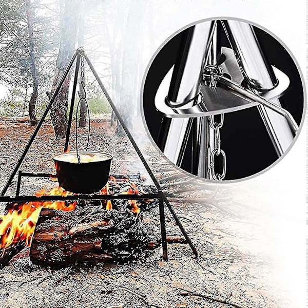 Svängbar Grill, Vikbar Eldstadsgrill Utomhus Matlagning Stativ, Campingstativ, Bärbar Campingstativ Hängande Grythållare, Grillställ Betterlifefg