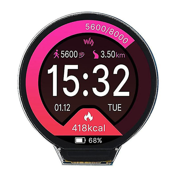 Raspberry Pi RP2040 Mikroohjainkehityskortti 1,28 Tuuman 65k Ips Pyöreällä LCD:llä + Sensori