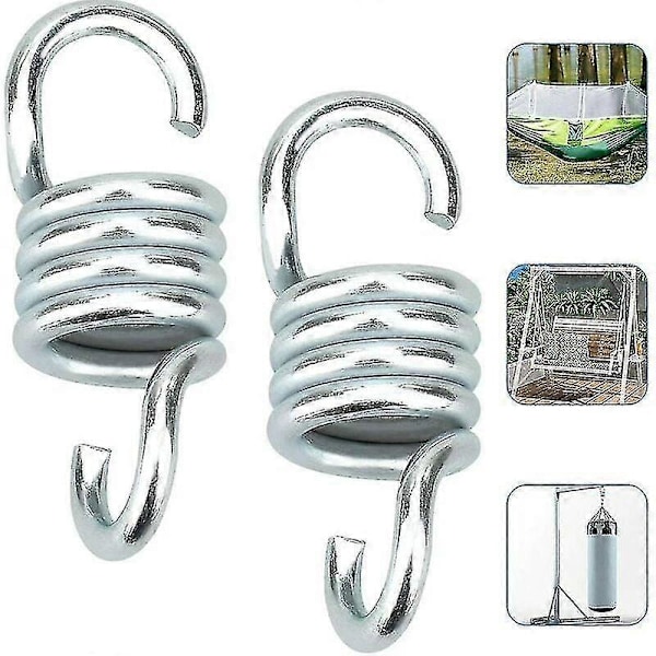 2-pack Hängmatta Krokar Fäste Sandsäck Rostfritt Stål Fjäder Tung Duty 250kg För Hängmatta Armstol Hängande - Silver
