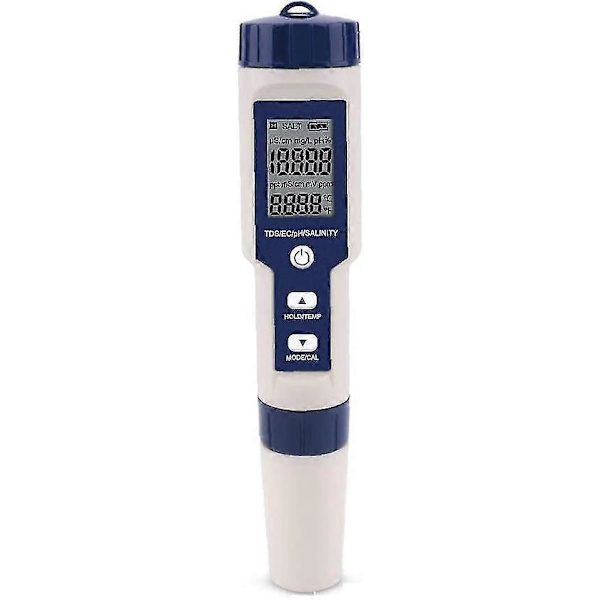 5 i 1 Digital Måler TDS / EC / PH / Salinitet / Temperatur Vandkvalitetsovervågnings Tester