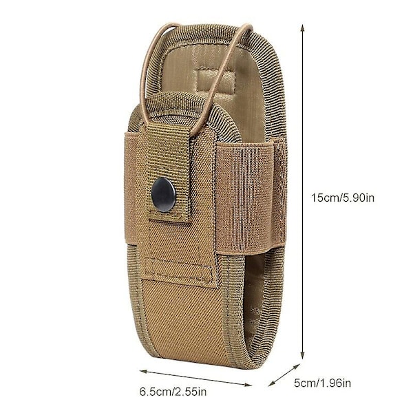 1000d Taktisk Molle Radio Walkie Talkie Väska Midjeväska Hållare Ficka Bärbar Intercom Holster Bärväska För Jakt Camping tan