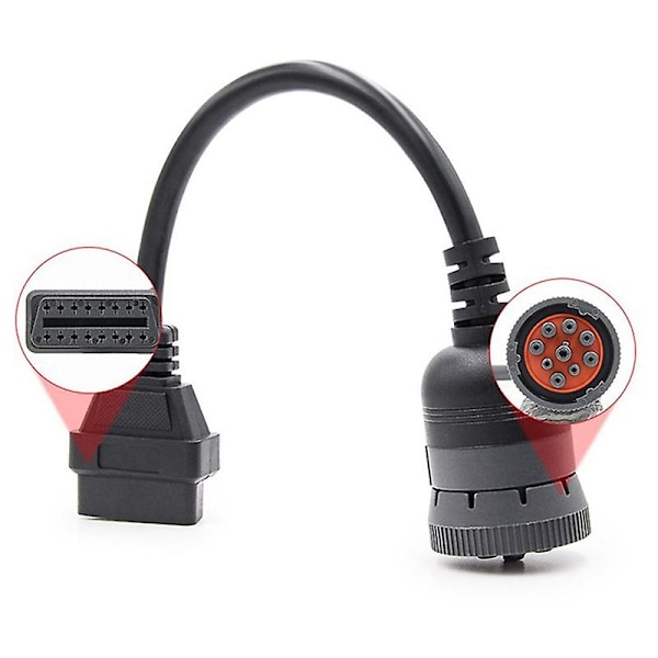 Auto J1939 Deutsch 9-stifts till OBD2 OBD 16-stifts Lastbilsdiagnostikkabel