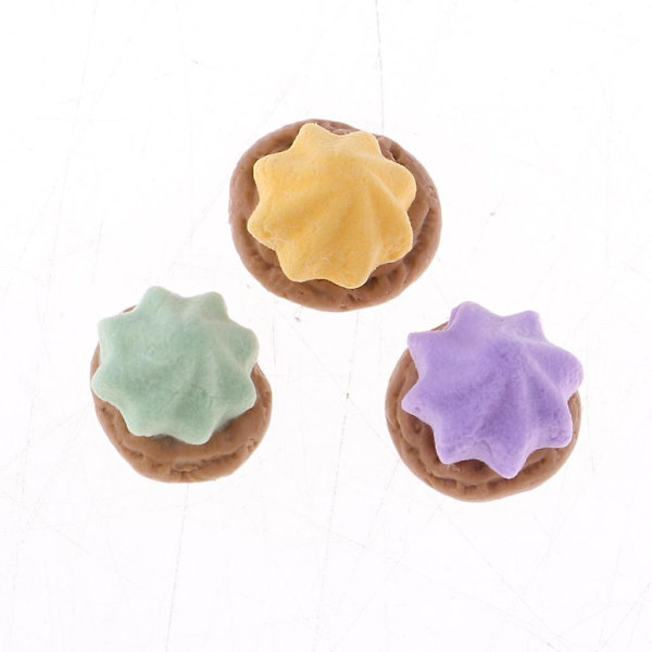 8x Miniature Mad Realistiske Små Cookies/Vafler Til 1:12 Dukkehuse A