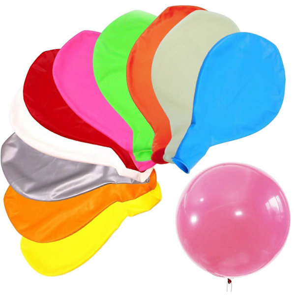 Vakuumförpackade - 10 färgglada 90 cm extra stora latexballonger