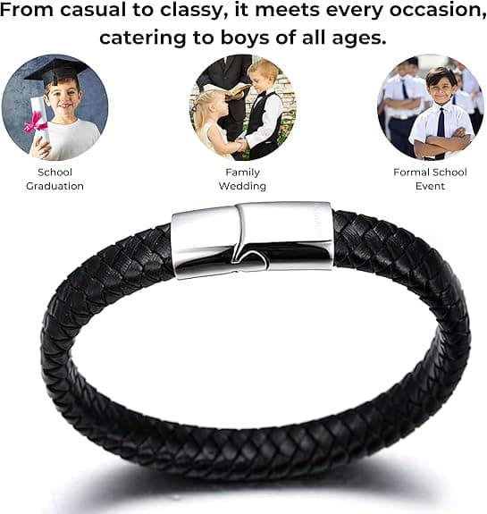 Børnesmykker: Klassisk sort læderarmbånd