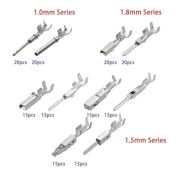 340 st 1/1.5/1.8/2.2/2.8/3.5mm Terminal Stift Trådsele Stift Han Hon Automotive Elektrisk Kontaktset Biltråd