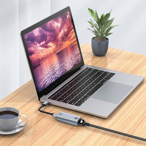 USB-C Ethernet-sovitin USB-C Type-C RJ45 LAN-sovitin Macbookille ja Android-laitteille