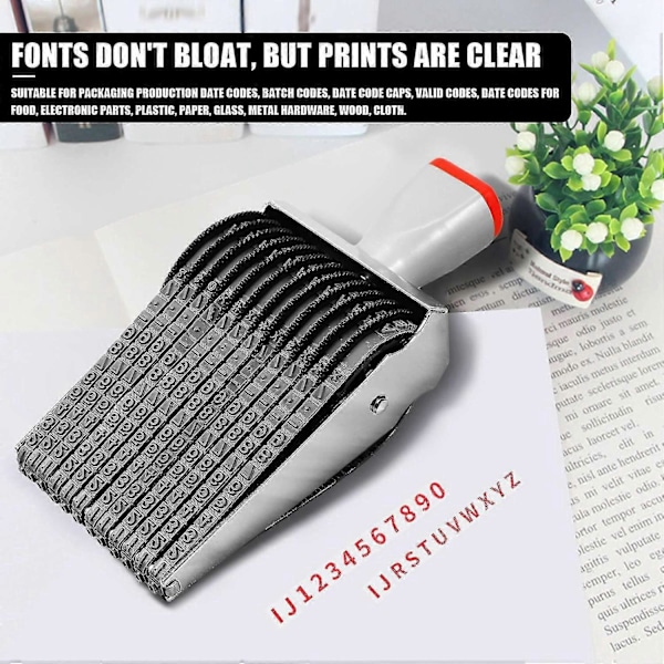 Multifunksjons 12-sifret alfabet rullestempel engelsk bokstav tall preging DIY scrapbooking R