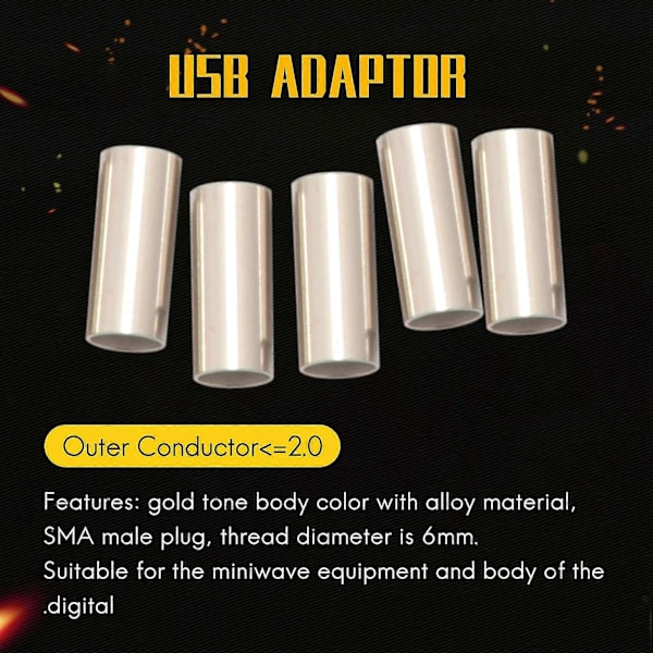 5 stk. SMA Han-stik lige krympe RG316 RG174 RF adapter stik