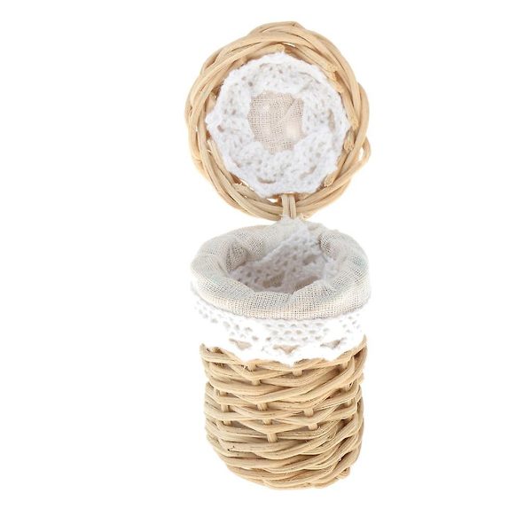 5x1/12 Dukkehust Miniatyr Håndlaget Bambuskurv Dukkehust Dekor Ornamenter
