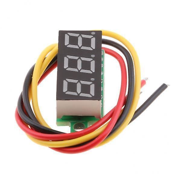 4x0,28 tum 3-tråds LED DC 0-100V Voltmeter Digital Spänningsmätare Testare Röd