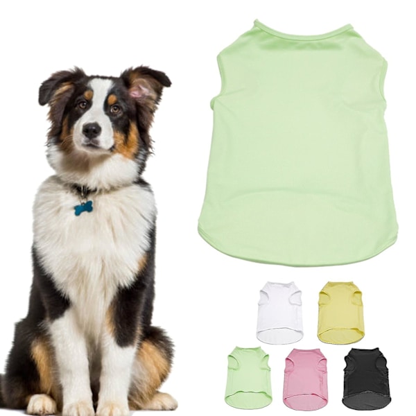 Husdjurs T-shirt Solid Färg Klänning Upp Andningsbar Hund Väst Outfit För Våren