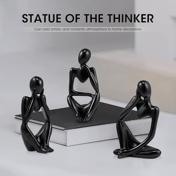 Nordisk Tenker Statue Sett, 3-delt Abstrakt Tenker Statue Sett