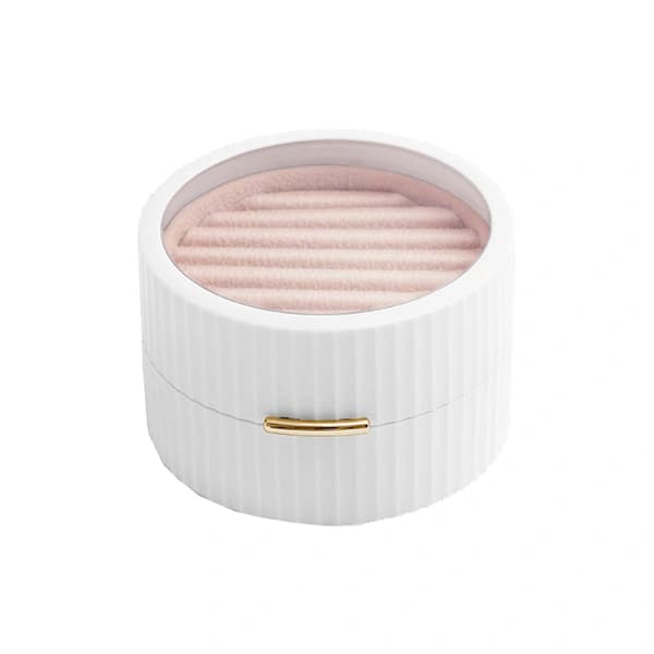 Macaron Bærbar Smykkeskrin Tilbehør Opbevaringsboks-Hvid